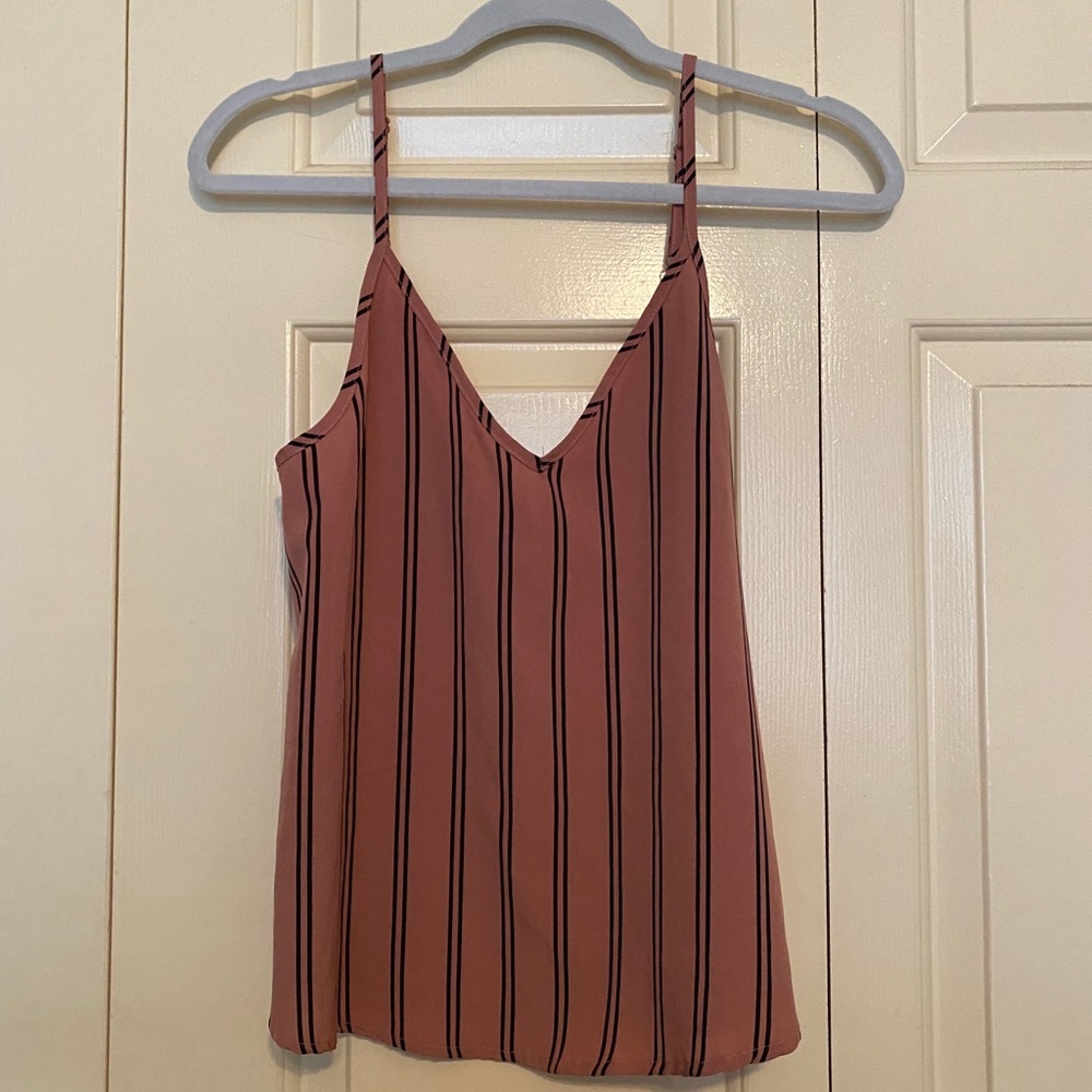 Mauve striped tank top